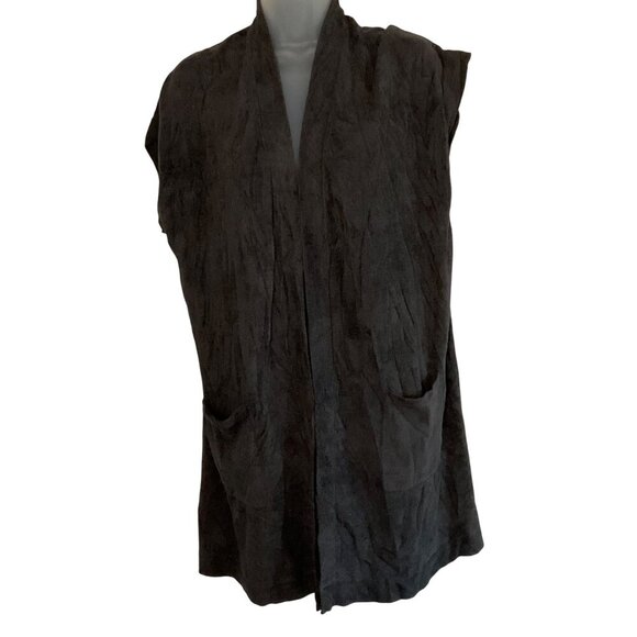 Barefoot Dreams CozyChic Ultra Lite Knit Vest With Pockets  Size L cardigan open - Picture 12 of 12